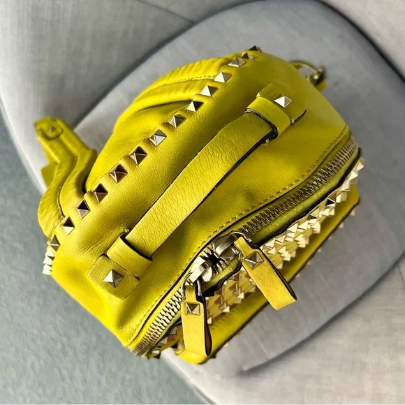 VALENTINO GARAVANI  Calfskin Medium Full Studded Rockstud All Over Backpack - Picture 6 of 13